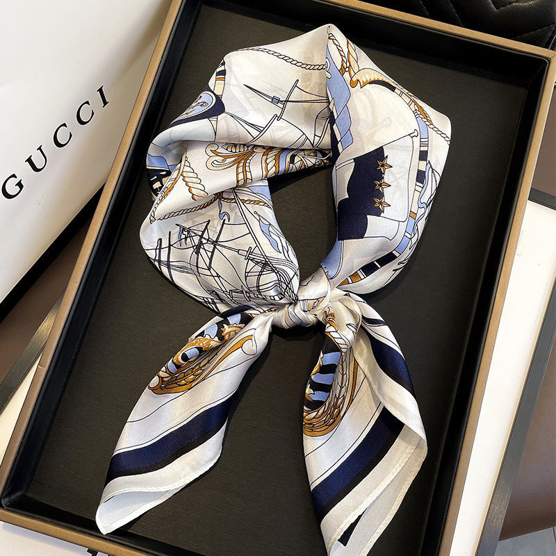 Women's Square Neck Protection Scarf Thin Scarf