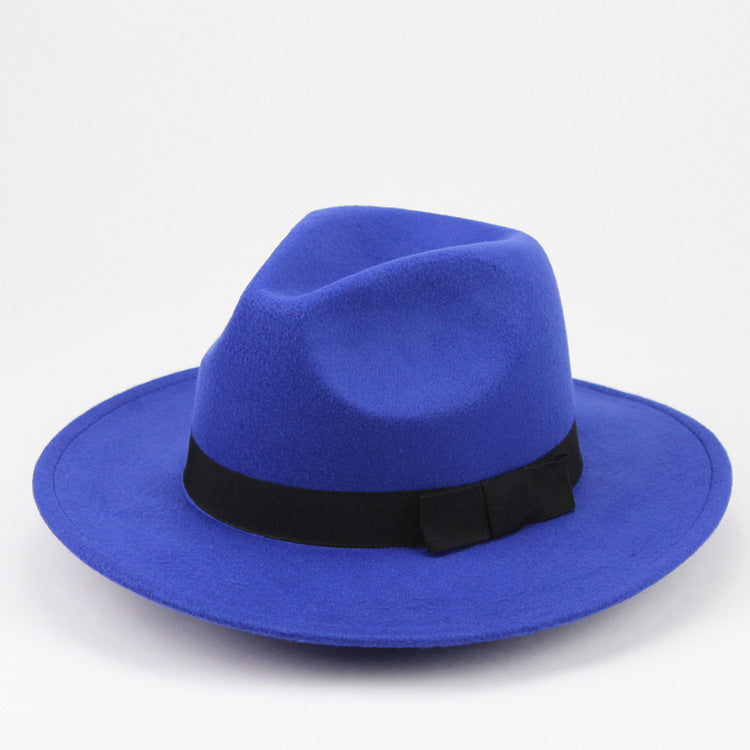 Woolen Fedora Hat Men's And Women's Big Brim Top Hat Felt Hat