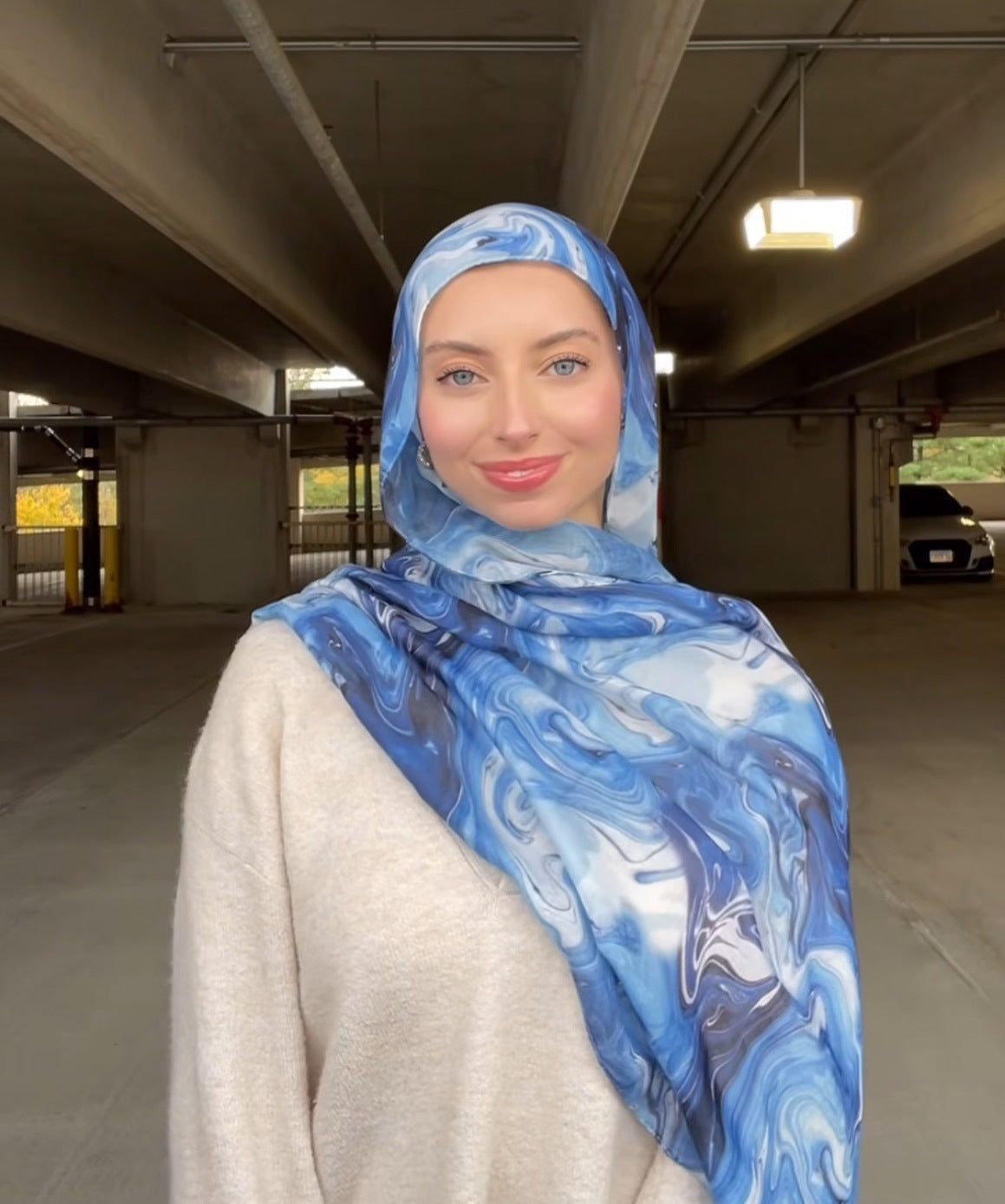 Watercolor Series Satin Polyester Ethnic Shawl