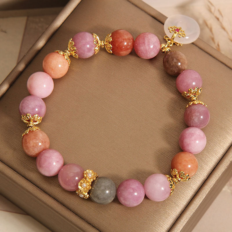 Retro Affordable Luxury Exquisite Peace Buckle Pendant Bracelet