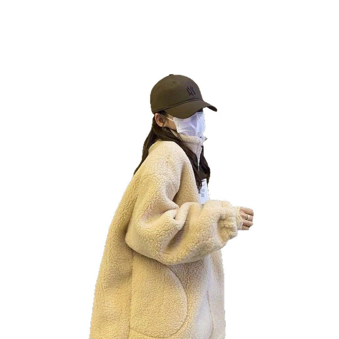 Thickened Particle Lamb Fleece Coat For Women