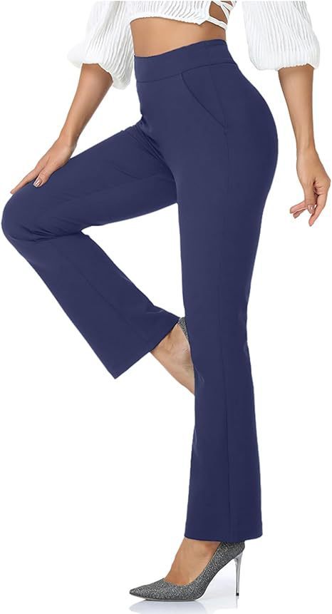 Women's High Waist Formal Wear Solid Color Casual Pants
