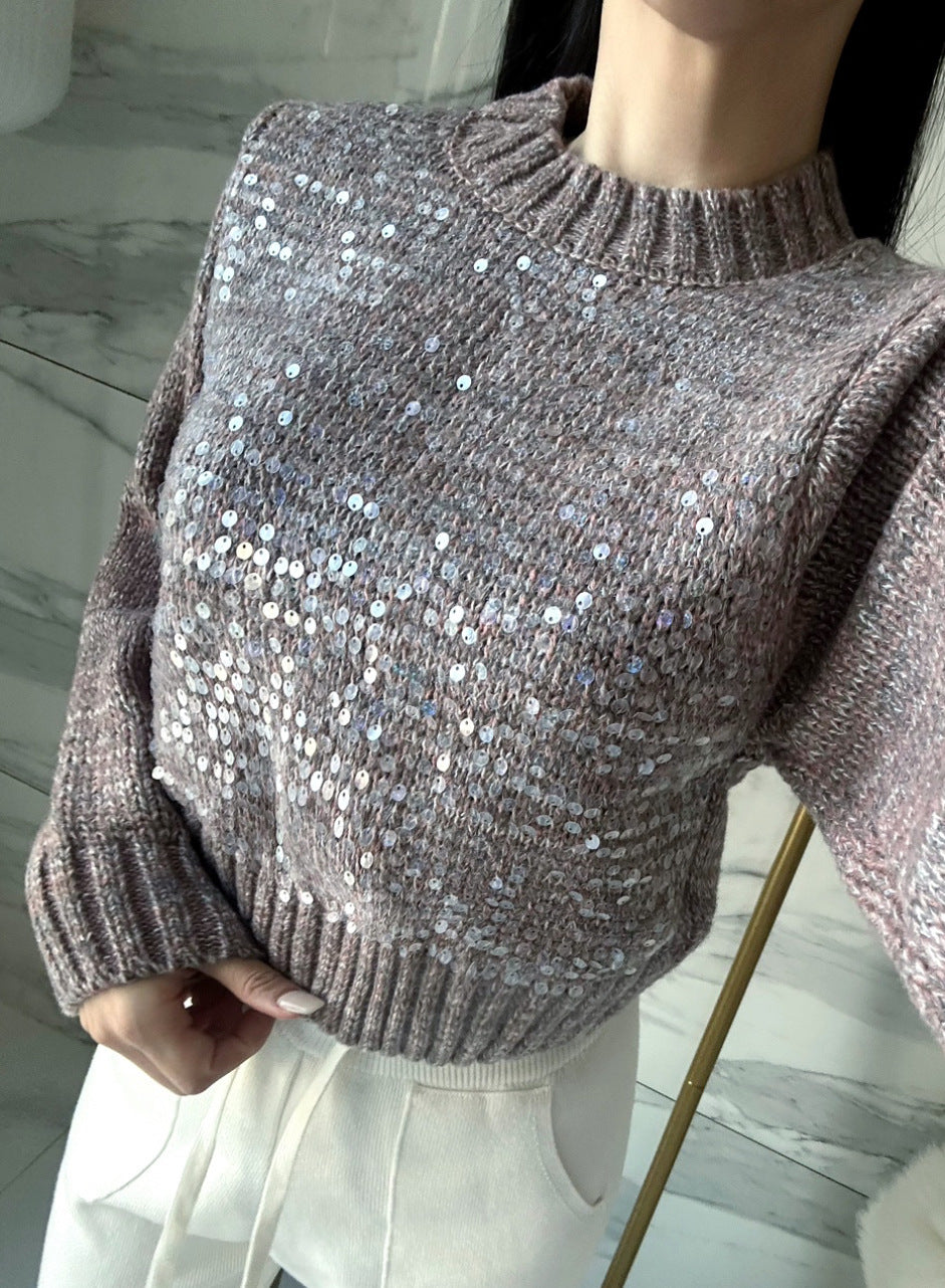 Design Sense Heavy Embroidery Sequins Pullover