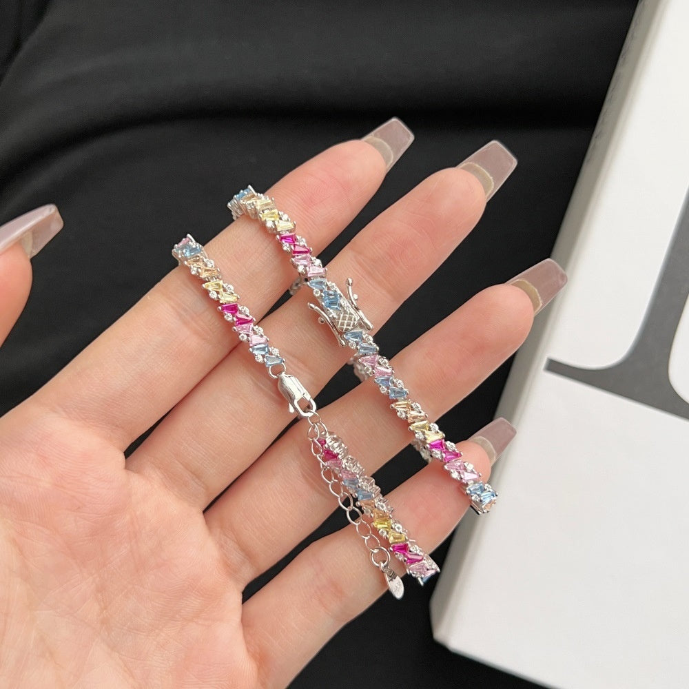Special Interest Light Luxury High-end Elegant Color Zircon Bracelet