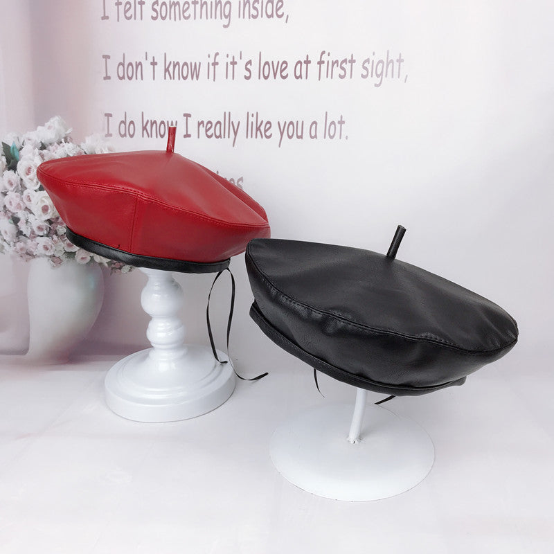 Women's Octagonal Pumpkin Hat Painter Hat Black