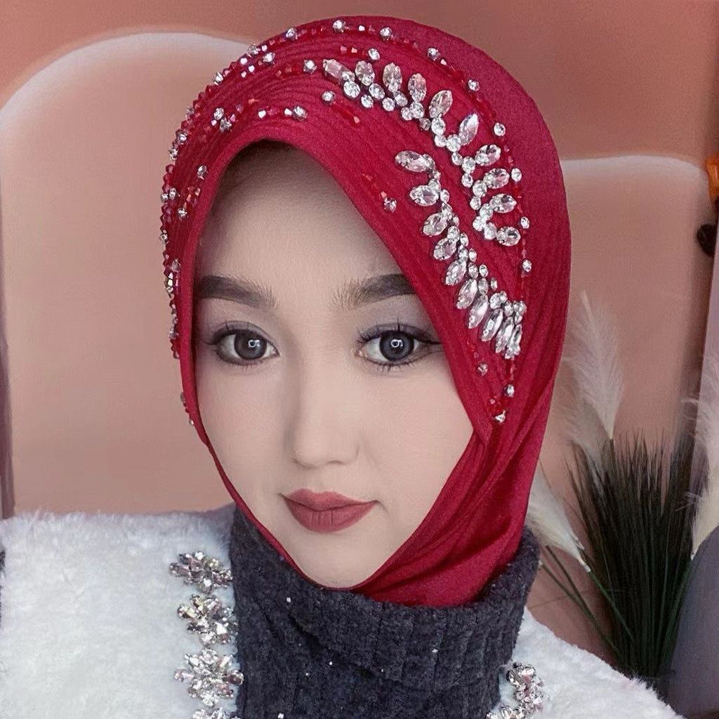 Rhinestone Elegant Women's Fashion Cover Headscarf