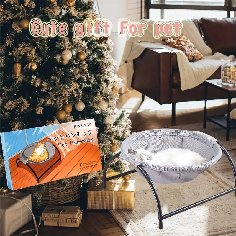 Cozy Cat Hammock Bed | Elevated Design, Breathable Mesh, Easy-Clean, Supports 15lbs