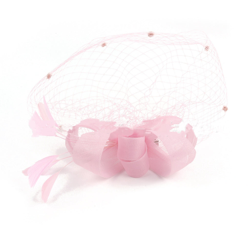 Bride Veil Hair Bow Top Hat Headdress Flower Cover Face Mesh Head