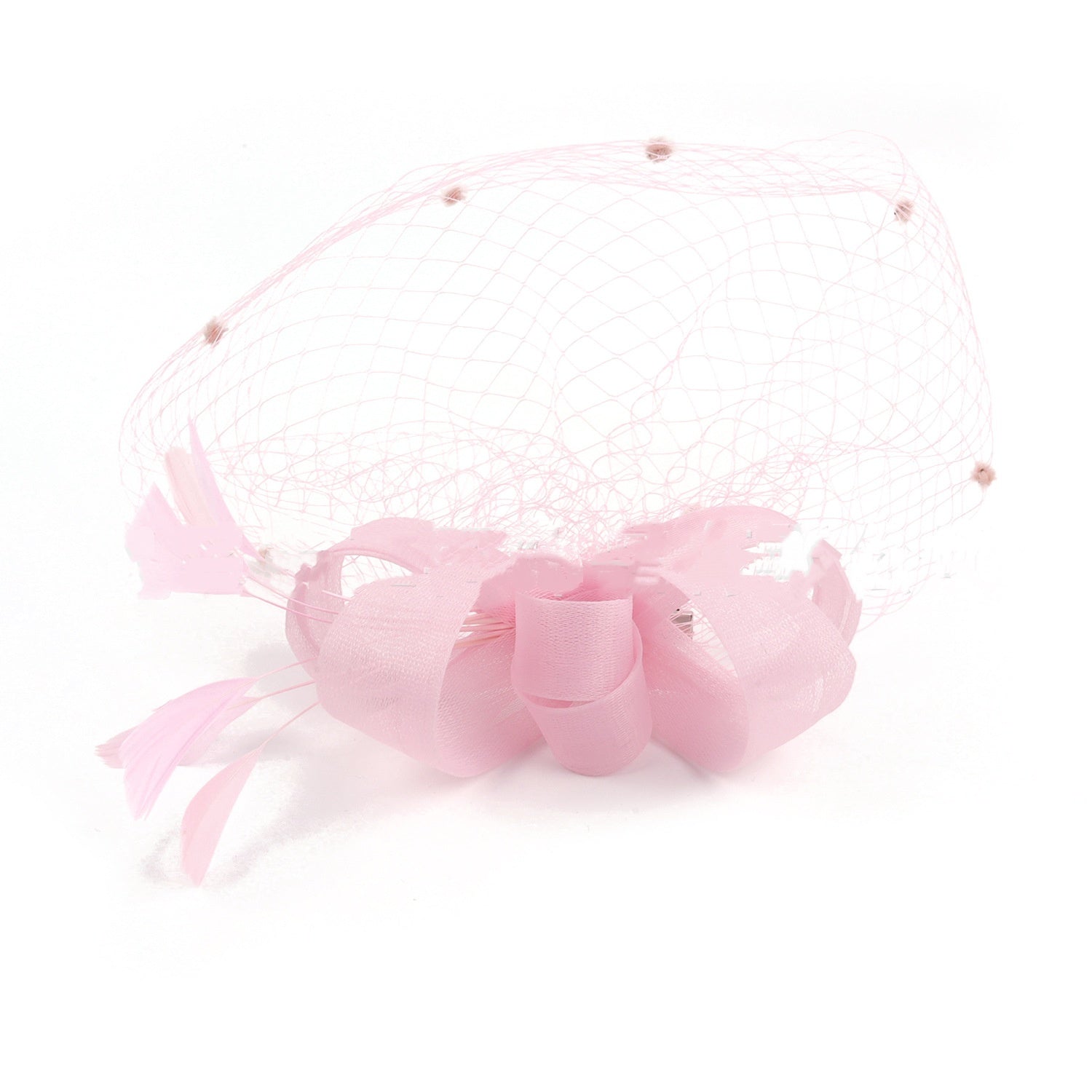 Bride Veil Hair Bow Top Hat Headdress Flower Cover Face Mesh Head