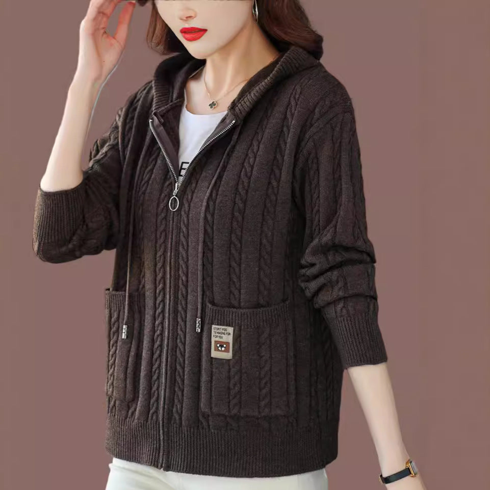 Fashionable All-matching Loose Knitted Cardigan Sweater