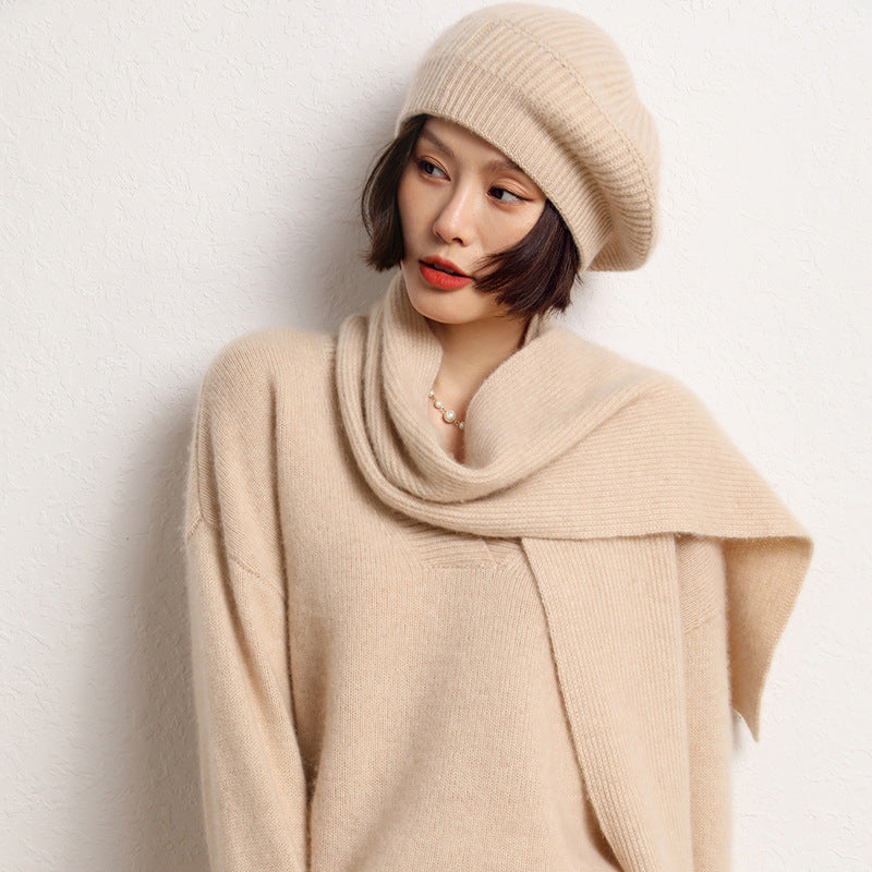 Cashmere Knitted Loose Versatile Women's Beret