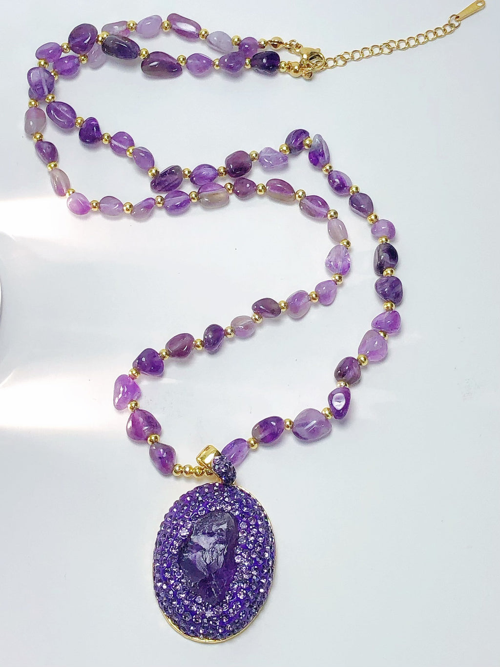 Original Ore Shaped Amethyst Fashion Necklace