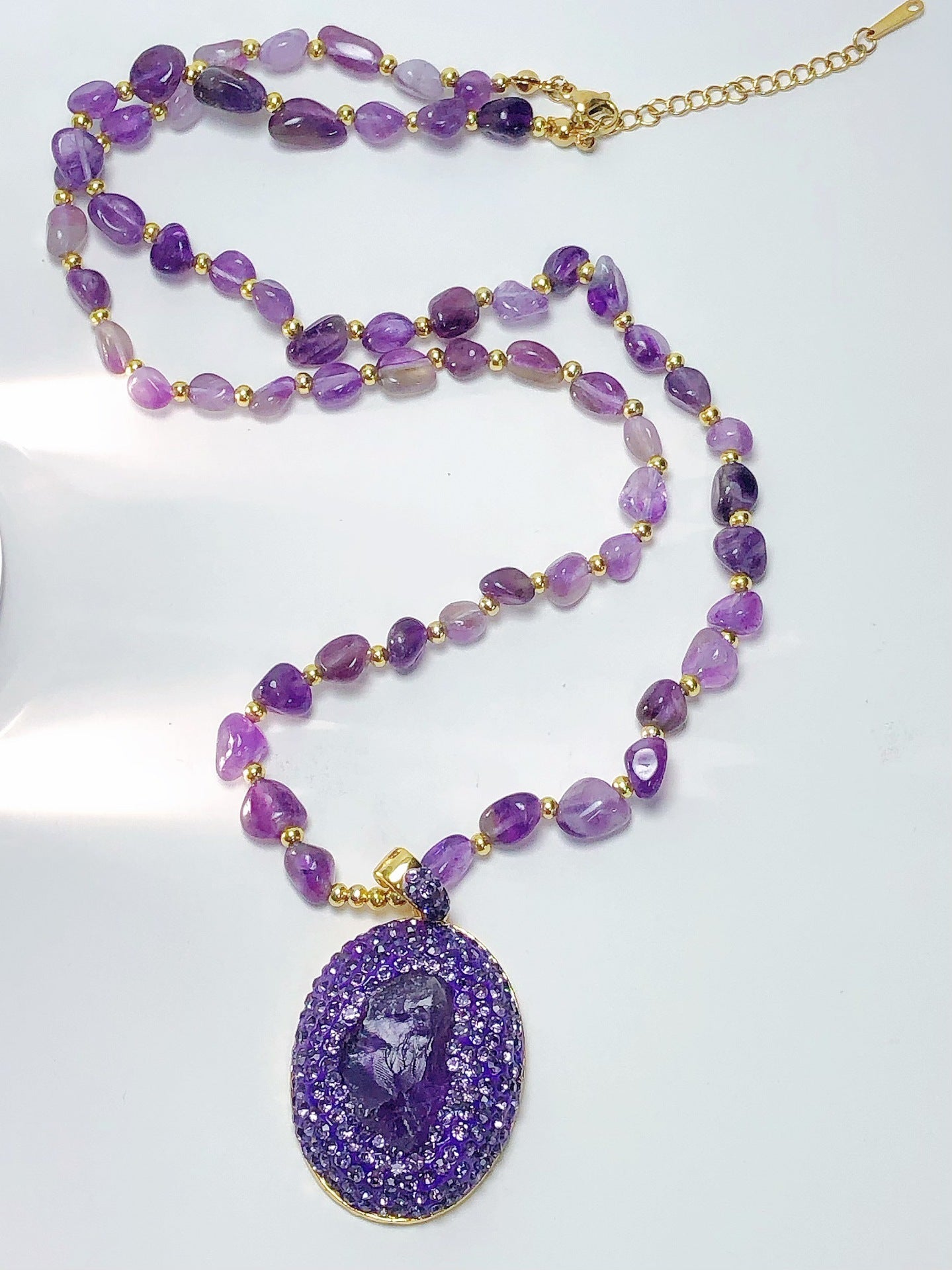 Original Ore Shaped Amethyst Fashion Necklace