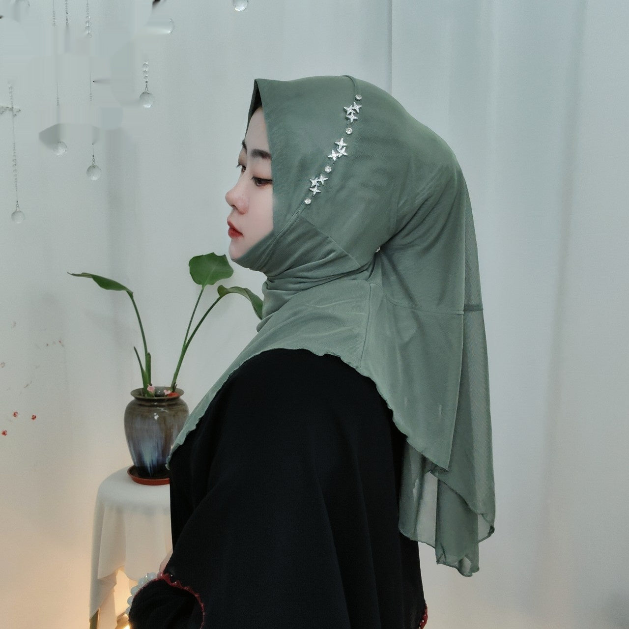 Women's Minimalist Five-star Mesh Double-layer Large Edition Scarf