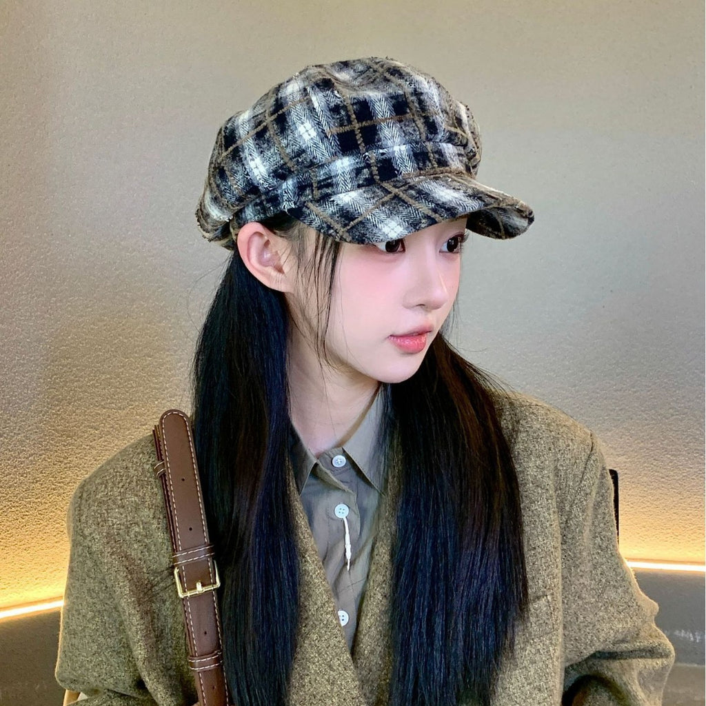 Retro British Peaked Cap All-match Face-looking Little Newsboy Hat