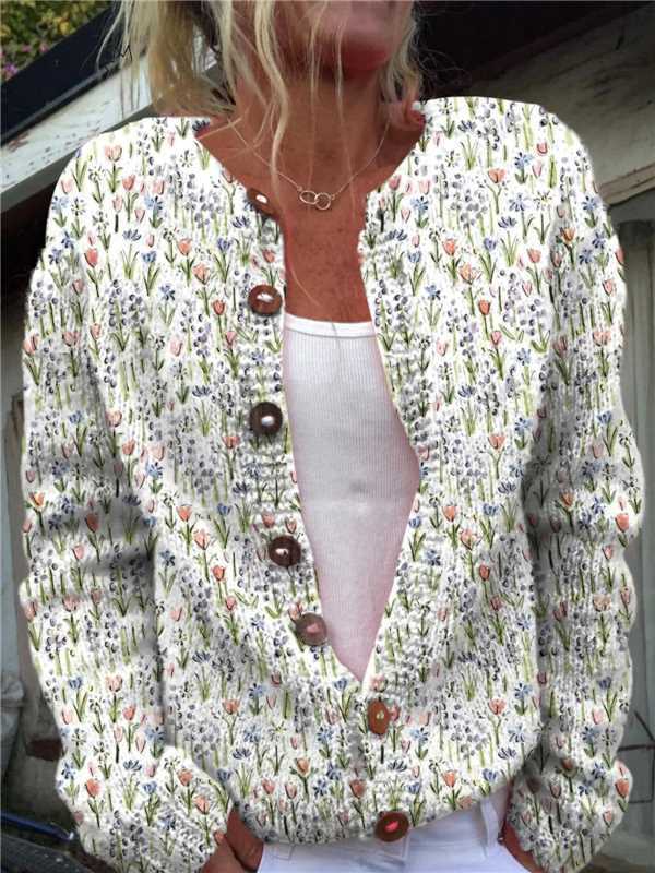 Women's Fashionable Knitted Cardigan Sweater