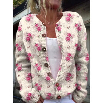 Women's Fashionable Knitted Cardigan Sweater