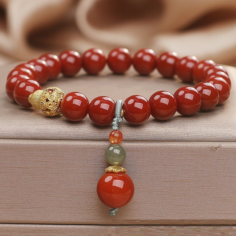 Nanjiang Carnelian Bracelet Women's Ethnic Style Hetian Jade