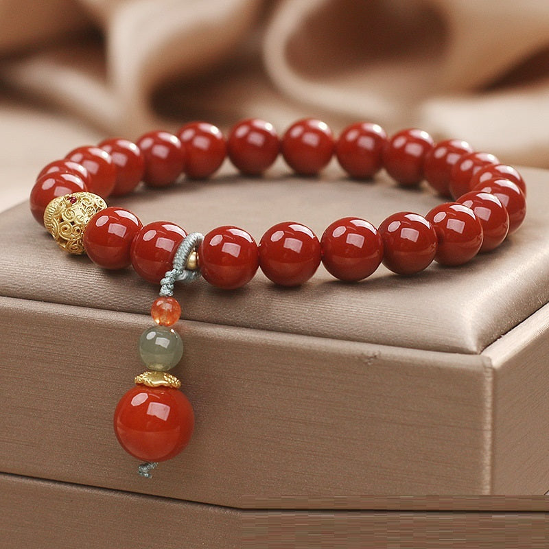 Nanjiang Carnelian Bracelet Women's Ethnic Style Hetian Jade