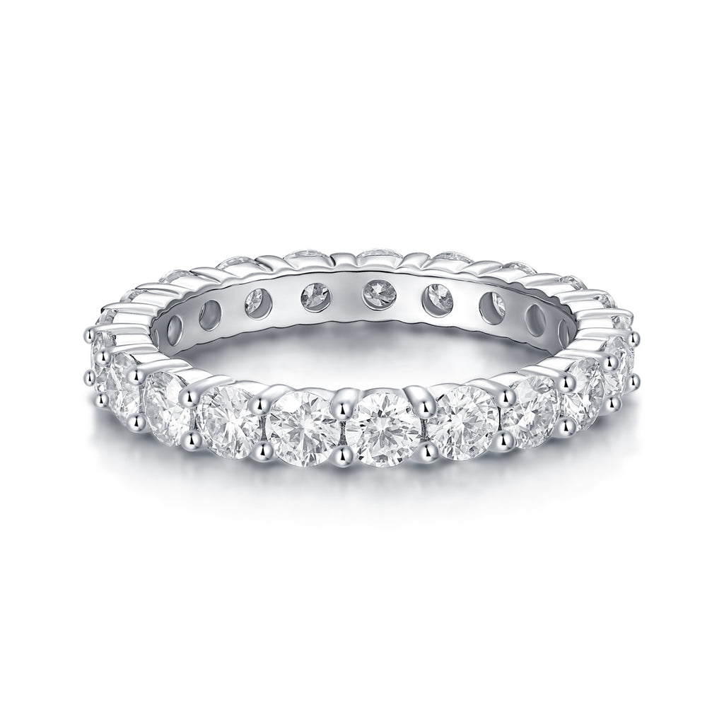 A Fleeting Glimpse - A Wedding Ring Set With Top-quality Moissan S925 Silver And Platinum-plated Diamond Can Be Inspected With A Diamond Pen