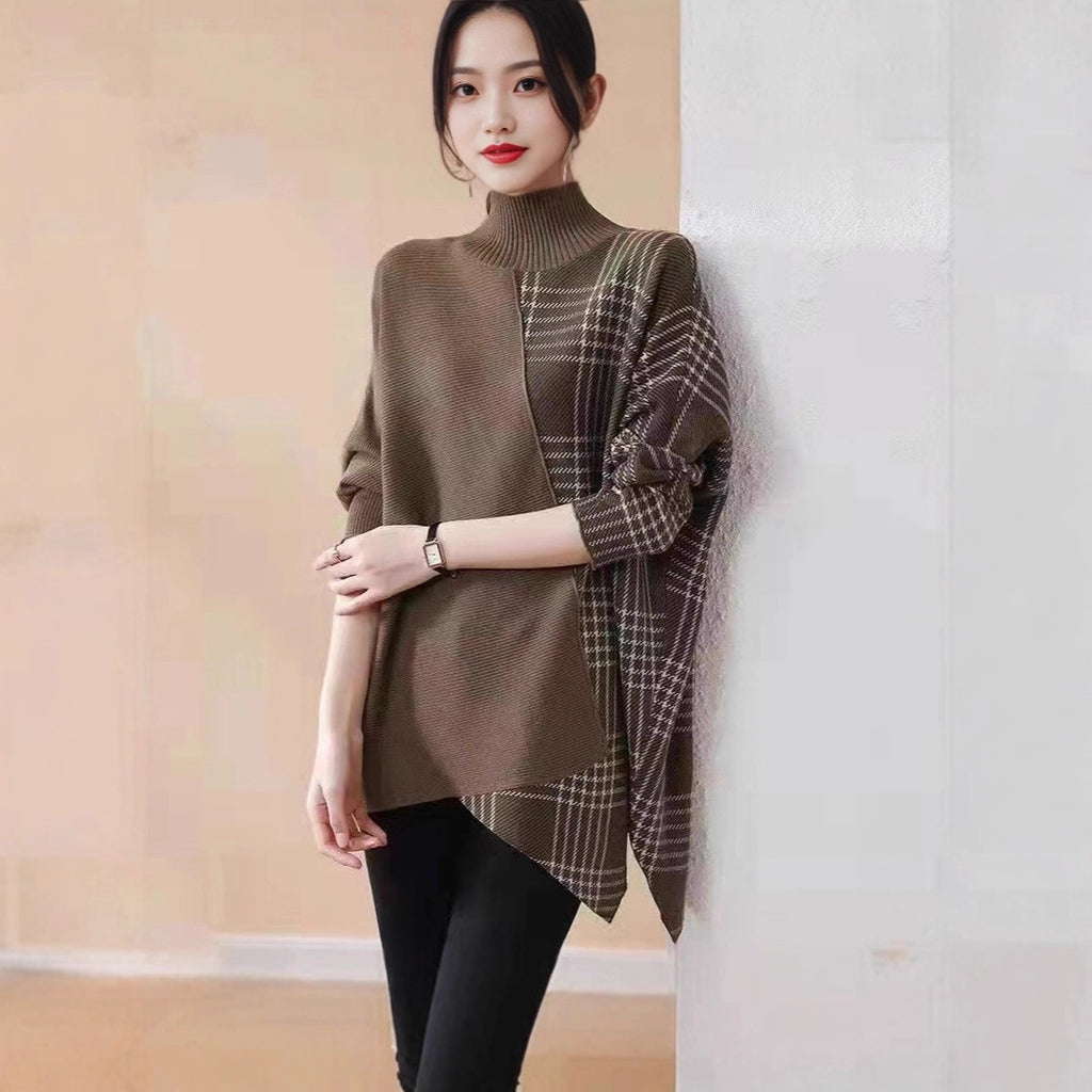 Polyester Women's Batwing Sleeve Mid-length Sweater