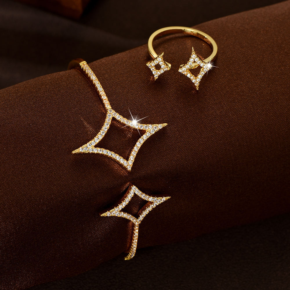 Star Shape Brace Lace Bracelet Zirconia Bride Wedding