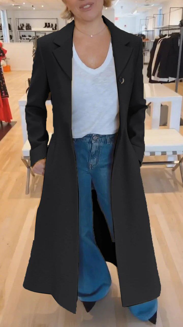 Women's Coat Lapel Leopard Print Casual Trench Women's Clothing