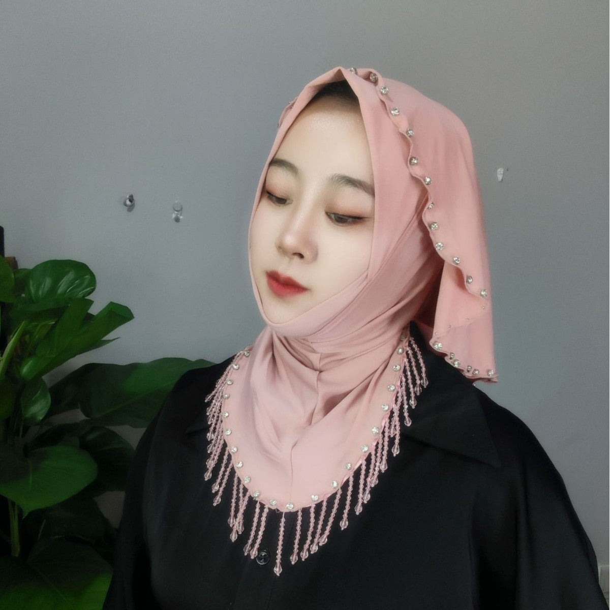 Crystal Tassel Dovetail Large Version Crystal Linen Fabric Scarf