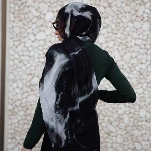 Watercolor Series Satin Polyester Ethnic Shawl