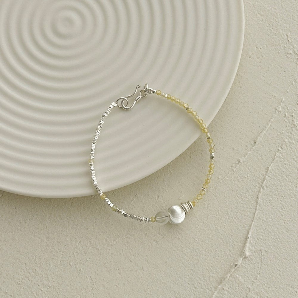 Women's Small Pieces Of Silver Brushed Ball Bracelet Design