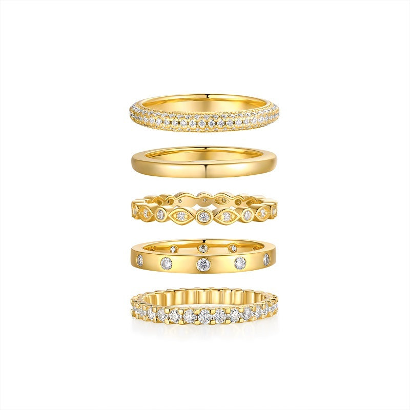 Morning Light Gold Ring - Set With Top-quality Moissanite S925 Silver And Gold-plated Diamond Wedding Ring. The Gold Color Of The Ring Can Be Tested With A Diamond Pen