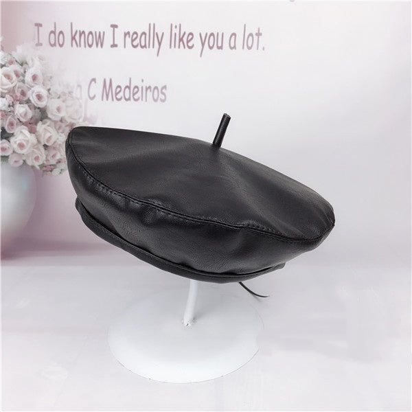 Women's Octagonal Pumpkin Hat Painter Hat Black