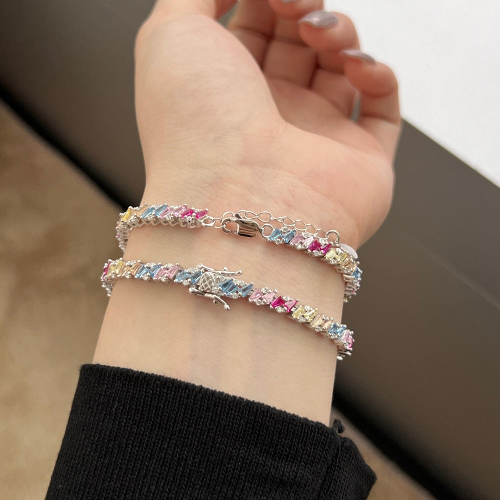 Special Interest Light Luxury High-end Elegant Color Zircon Bracelet