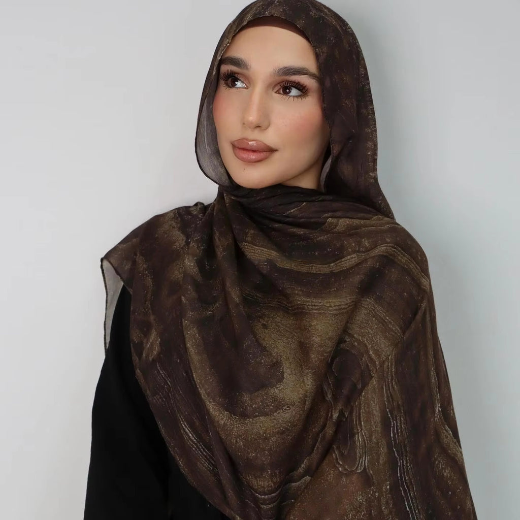 Watercolor Series Satin Polyester Ethnic Shawl