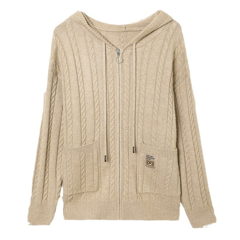 Fashionable All-matching Loose Knitted Cardigan Sweater
