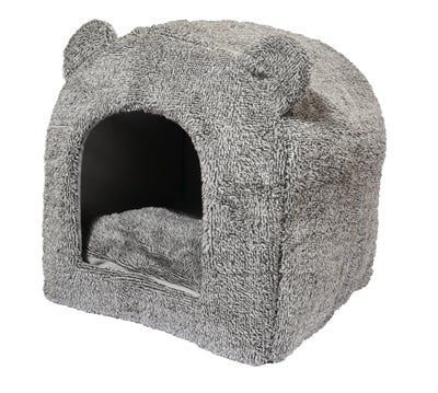 40 Winks Rosewood Cat Bed Igloo Teddy Grey