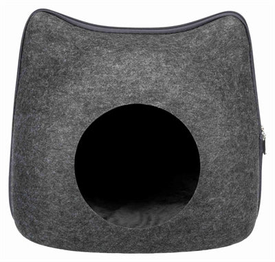 Trixie relax igloo cat felt grey
