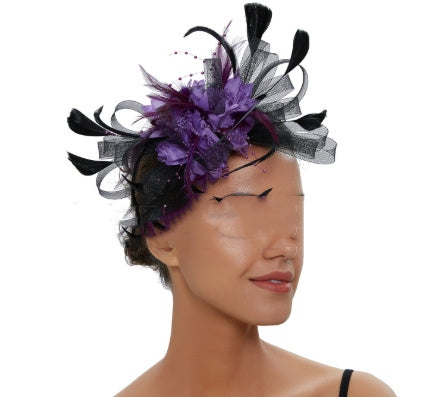 European And American Horse Festival Tea Party Mesh Hair Accessories Billycock Barrettes