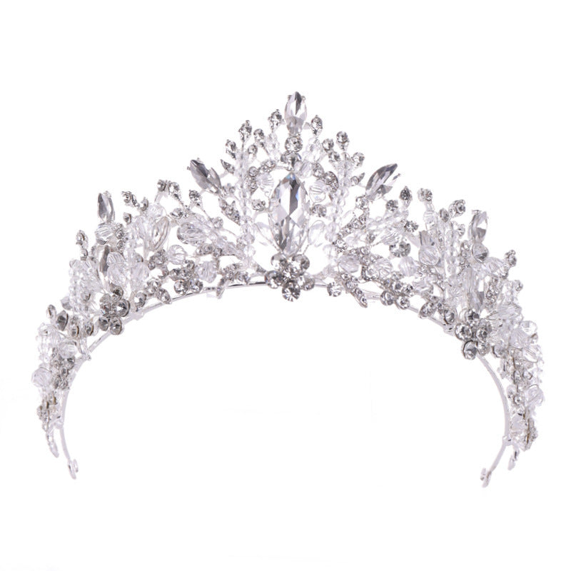 Refined Grace Crystal Crown Bride Wedding Headdress