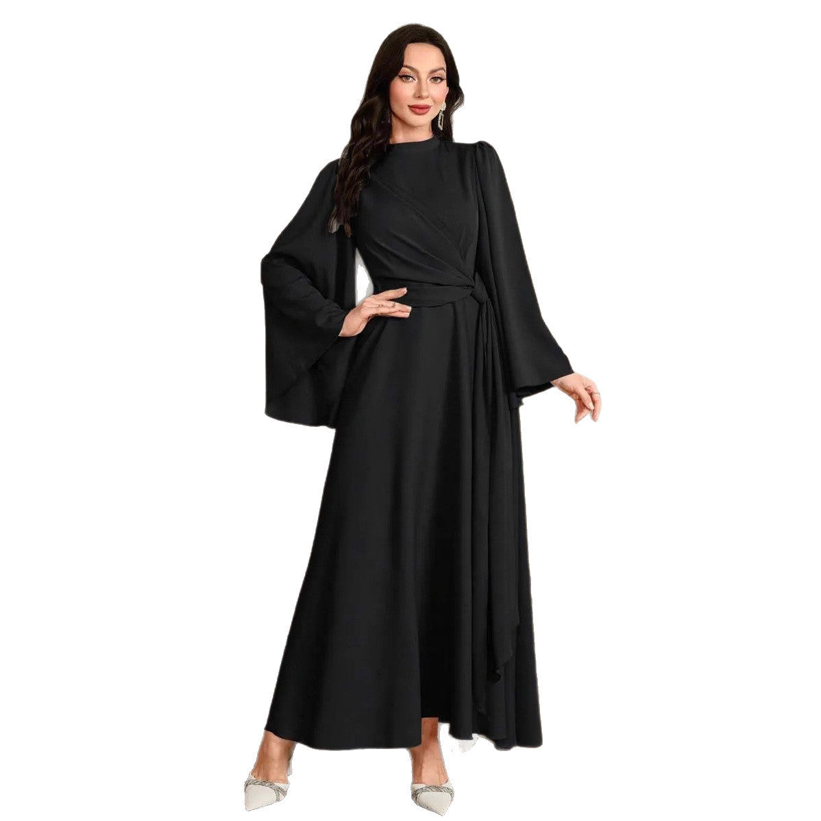 Women's Long Sleeve Solid Color Temperament Elegant Dress
