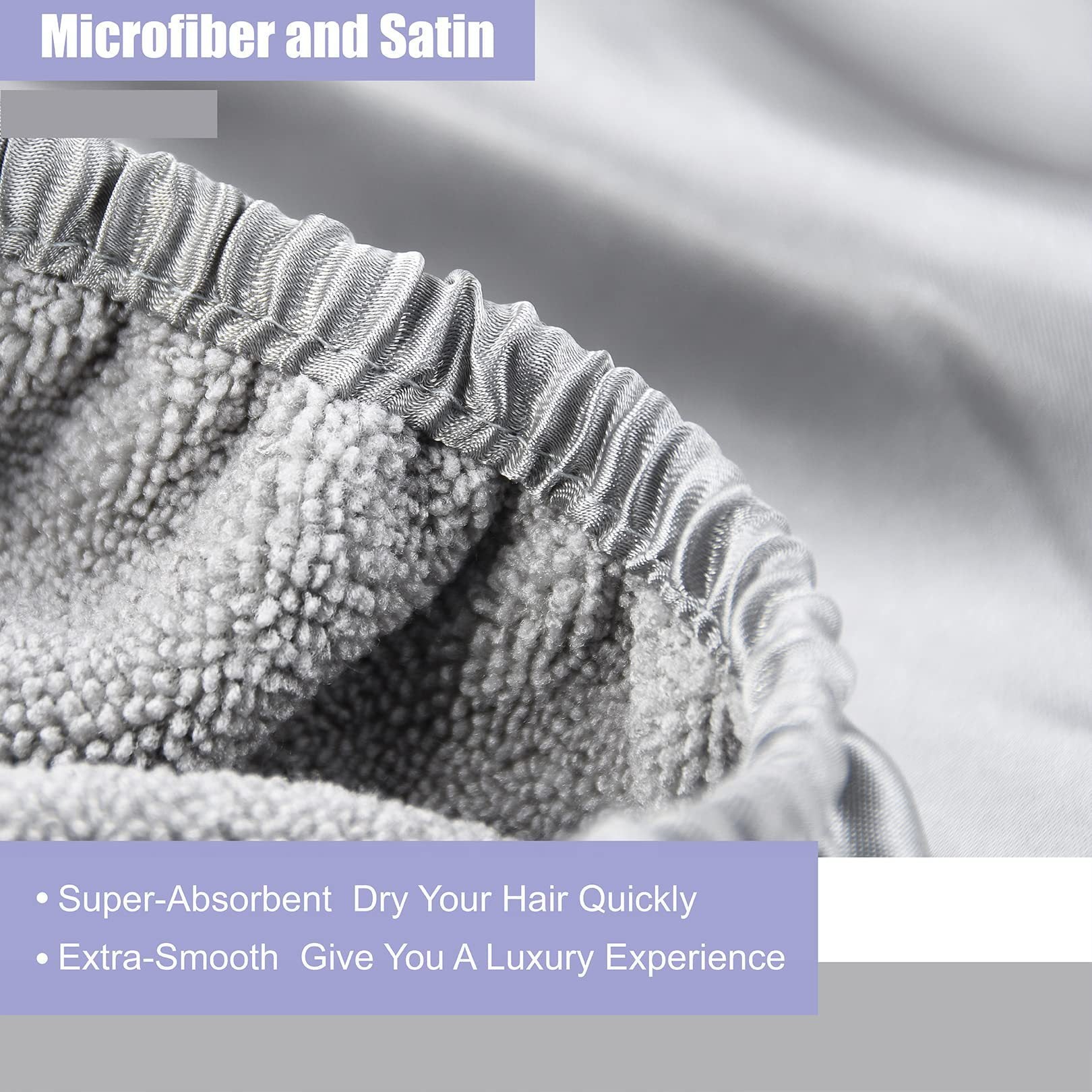 Fashion Double Satin Hair-drying Cap Women