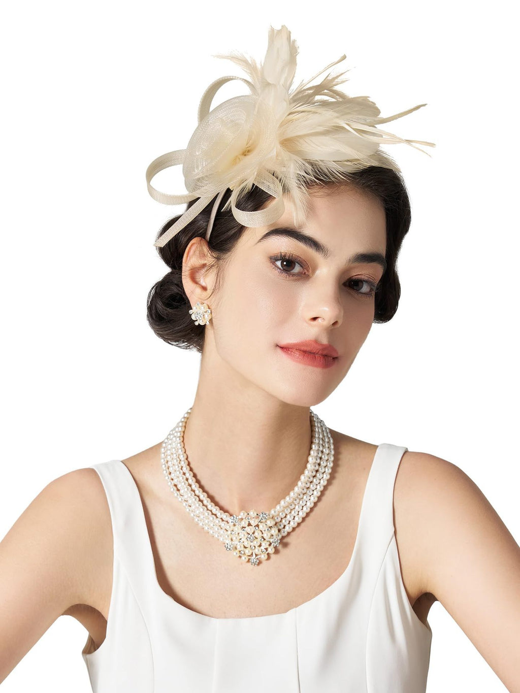 Mesh Feather Headwear Elegant Retro Versatile Headband