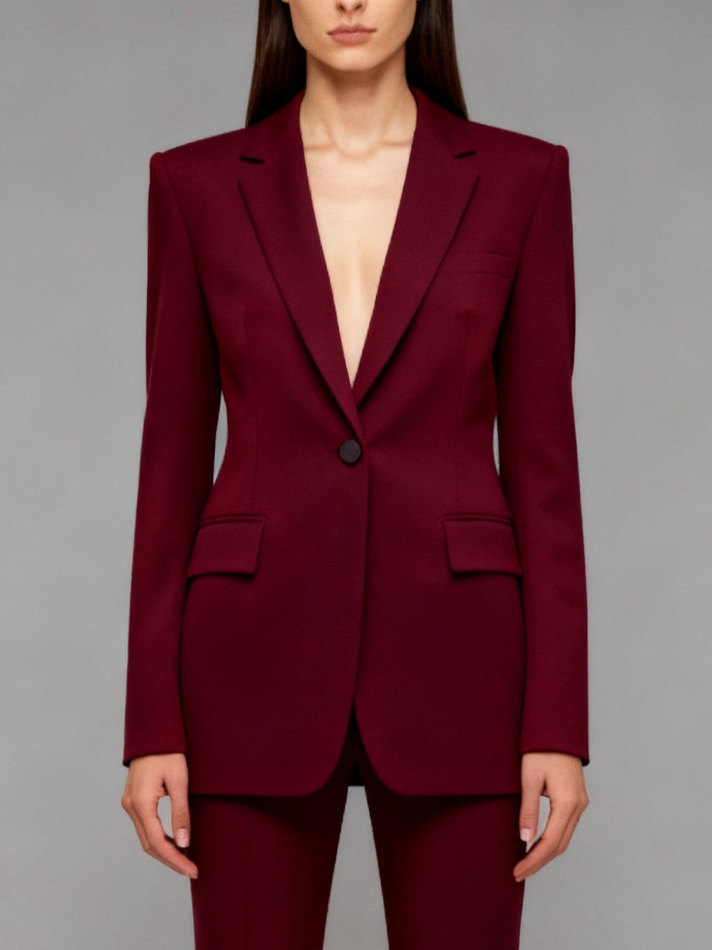Power Of Earth Burgundy Sculpted 2-Piece Suit