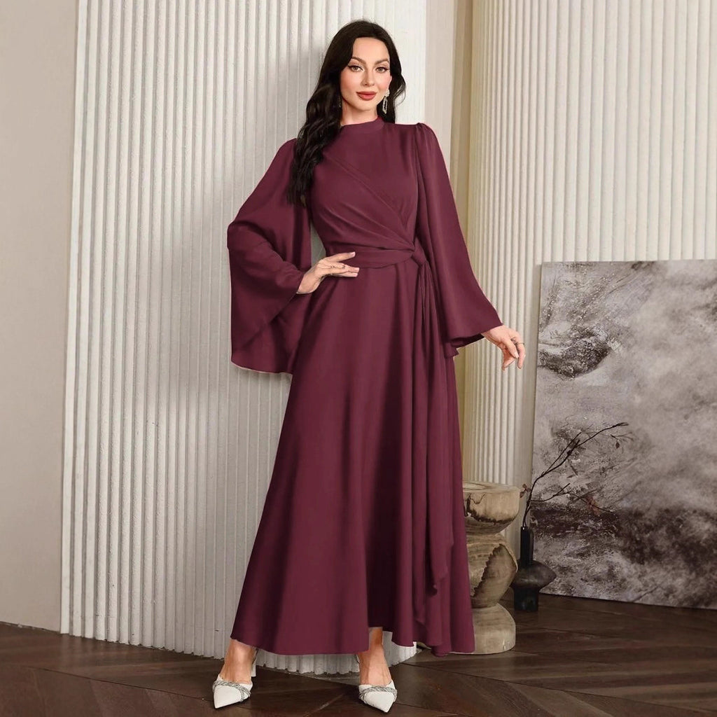 Women's Long Sleeve Solid Color Temperament Elegant Dress