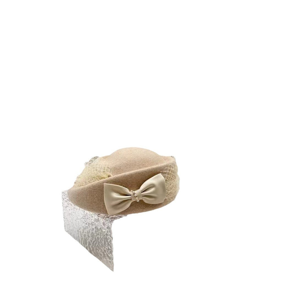 Hepburn Style Autumn And Winter Woolen Shaping Billycock Female French Style