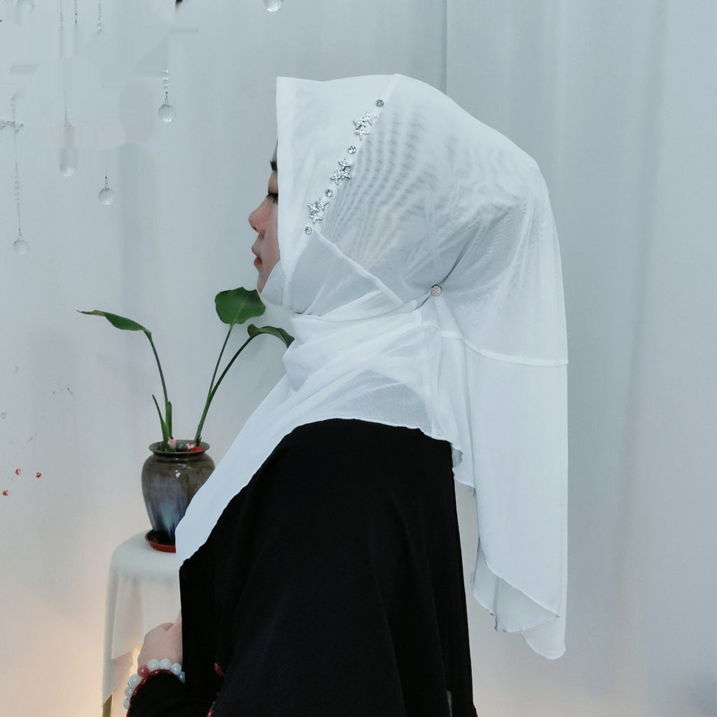 Women's Minimalist Five-star Mesh Double-layer Large Edition Scarf