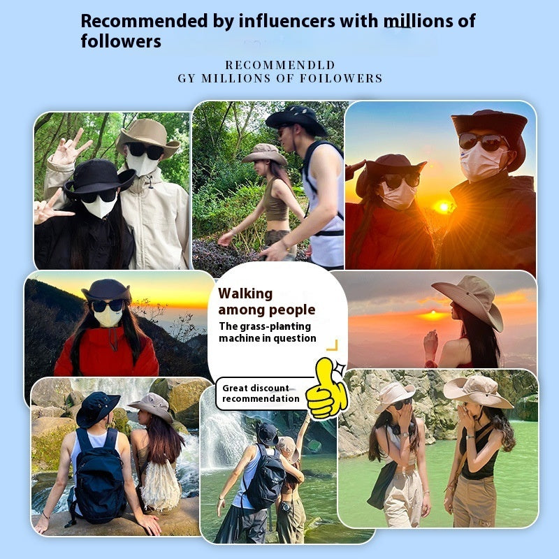 Three-piece Set Cap Fisherman Hat Sun-proof Climbing Equipment