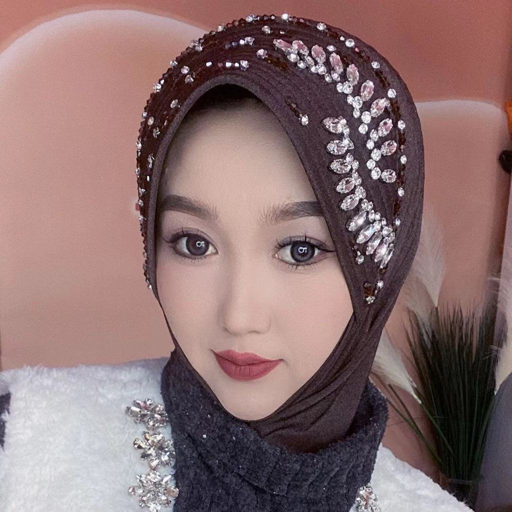 Rhinestone Elegant Women's Fashion Cover Headscarf