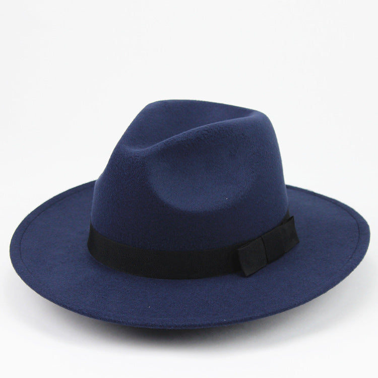 Woolen Fedora Hat Men's And Women's Big Brim Top Hat Felt Hat