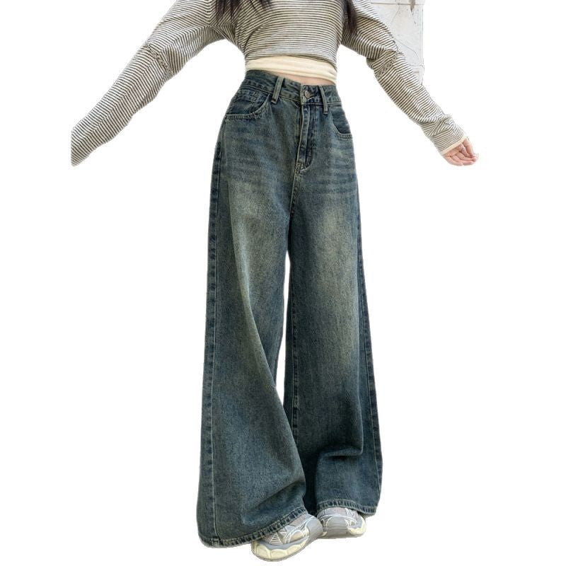 American Retro Straight Wide Leg Jeans